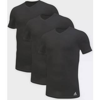 adidas 3-pak Active Flex Cotton V-Neck T-Shirt - Black - Large