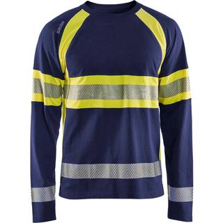 Blåkläder 351010308833M T-shirt Navy/høj synlighed gul, langærmet Marineblå/Hi-Vissgul