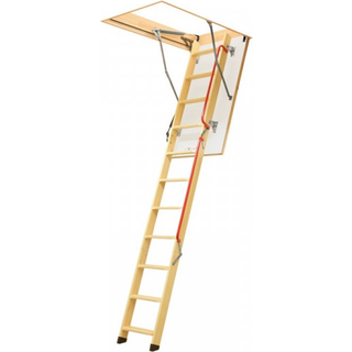 Fakro lofttrappe LWL EXTRA 60x120 hvid lem H=280cm træstige 3-delt u=0,74
