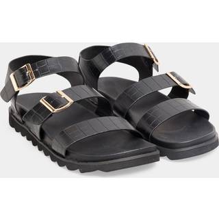 Lts Brown Leopard Print Buckle Strap Sandals In Wide E Fit 10E Lts | Tall Women's Sandals