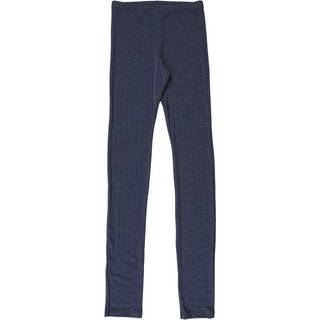 Mørkeblå uld-silke leggings