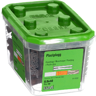 ESSVE TG Plastplugs Brun, pakke med 100 8x40mm