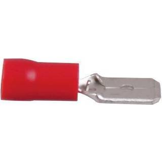 Isolerede fladstik, han, 6.4 x 0.8 mm, passer til kabel 0.5 - 1.5 mm², 100-pak, rød