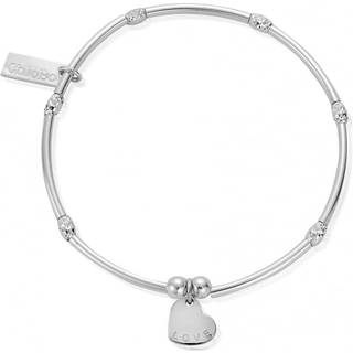 ChloBo Silver Mini Sparkle Heart Bracelet - 18cm