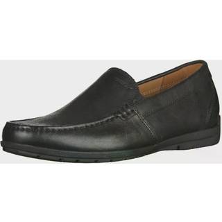 GEOX Herren Slipper schwarz Glattleder
