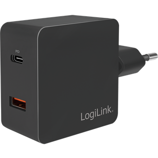 LogiLink Socket adapter 1x USB-C port (PD) & 1x USB-A QC port 18W