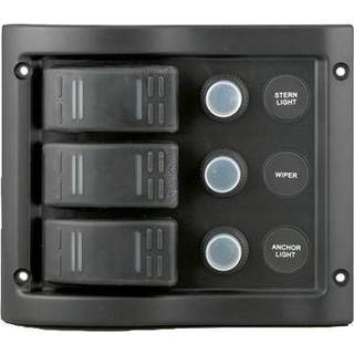 Strømafbryderpanel / sikringspanel, 12 V, 10 A, 6 afbrydere, med automatsikringer