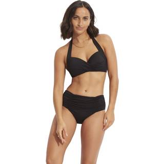 Seafolly Women's Collective Twist Soft Cup Halter Bikinitop Damer størrelse 14 farve sort