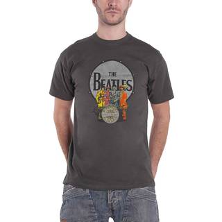 THE BEATLES - T-Shirt BurnOut Col - Sgt Pepper Drum - Woman (L)