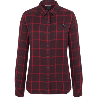 Black Diamond Women's Serenity Flanell Shirt Bordeaux/Vermilion Plaid, Bordeaux-Vermillion Plaid, XS