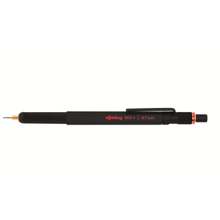 Rotring rOtring 800+ mekanisk blyant og touchscreen stylus | Twist-to-Retract HB 0,7 mm fremdrivningsblyant | Sort metal tønde