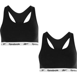 Reebok Dame Frankie Logo Bomuld Braletter Topak Sort