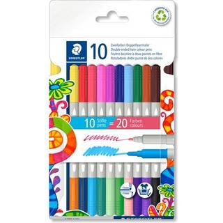 Staedtler Duo Twin Color tuscher 10-pak (På lager i varehus)