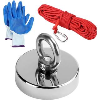 Neodymium magnet / fiskemagnet 180 kg med reb og handsker