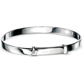 D For Diamond Silver Diamond Set Star Expandable Baby Bangle - D8517