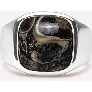 IX Cushion Signet Ring Turtle Agate Silver