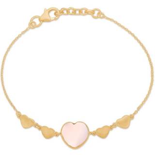 Love Heart Rosaforgyldt Sølv Armbånd fra Frk Lisberg med Rosa Kalcedon