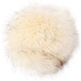 Kunstfellbommel Premium creme-schwarz 10cm - Creme, Schwarz