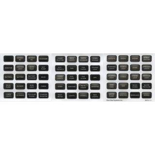 Etiketter til afbrydere Blue Sea Systems Black 60 Label Set, passer Contura, sort