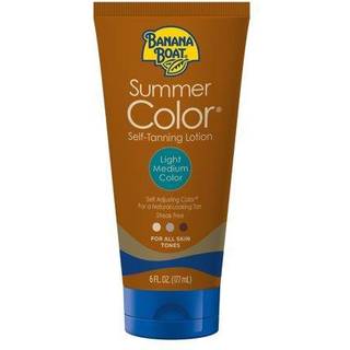 Banana Boat Sommerfarvet Selvbruningslotion, oliefri, Aloe Vera og E-vitamin, Farven tilpasser sig alle hudtoner, 6 oz (Lys/Medium)