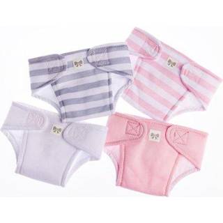 JC Toys Baby Doll 4 Pack Stof bleer | Vaskbare genanvendelige justerbare ?ko -bleer | Passer til dukker 14 til 18 tommer i lyser?d/hvid/gr?