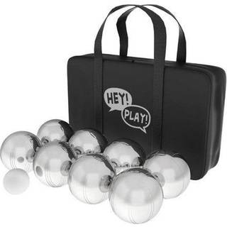 Hej! Spil! Petanque/Boules sat til Bocce og mere med 8 st?lkastning af kugler Cochonnet og b?rende case-udend?rs spil for voksne og b?rn Silver 2