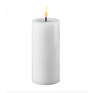 Deluxe Homeart hvide LED Bloklys 5x10 cm