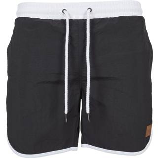 Urban Classics Retro Badeshorts Black/White