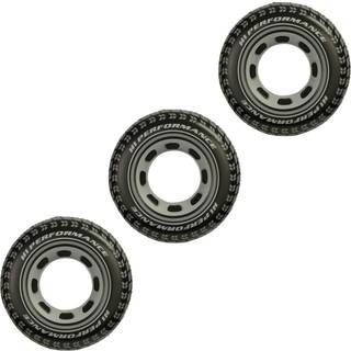 Intex oppustelig 36 tommer dækrørflåde flyder til Pool Lake Ocean River (3 Pack)