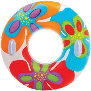 Intex 58263EP Groovy Color Oppratable Tropical Flower Transparent Tube Raft Raft