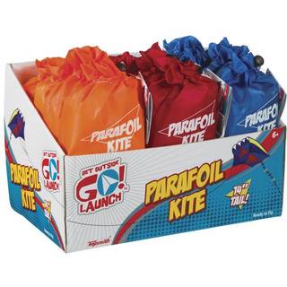 Toysmith kommer udenfor GO! Parafoil Kite flerfarvet med 14 """" Hale for drenge og piger i alderen 5+