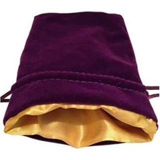 Dice Bag - Purple Velvet with Gold Satin - Metallic Dice Games
