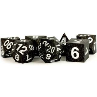 Rubber Black Gold Scatter Dice Set - Rollespilsterninger - Metallic Dice Games