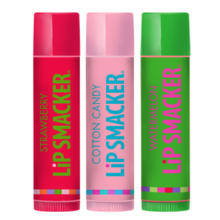 Lip Smackers Aroma Lip Balm Trio Original & Bedste Strawberry Watermelon Cotton Candy Clear Matte for b?rn Kvinder M?nd 3 T?ller (pakke af 1)