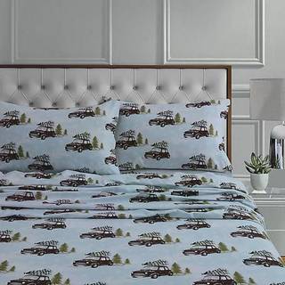 Tribeca Living Wiousheetckbl Deep Pocket Sheet Set Cal King Winter Outing Blue