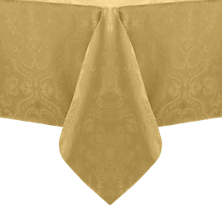 Elrene Home Fashions Caiden Elegance Damask Fabrescloth 60 """" X 84 """" Oval Gold