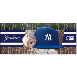Fanmats 11085 New York Yankees Baseball Runner Rug - 30in. x 72in. | Sportsventilatorområde tæppemåtte og bagudmål - NY Hat Logo