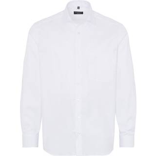 COMFORT FIT Cover Shirt in white plain