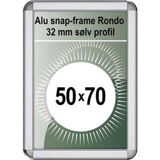 Alu Klapramme Rondo, sølv, 32 mm profil, 50 x 70 cm