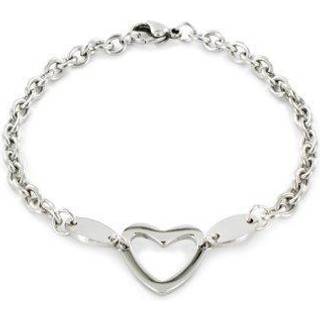 West Coast smykker Kvinders rustfrit st?l poleret hjerteudsk?ret charme armb?nd - 7.25 """"