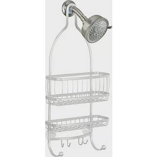 Idesign - 61974 York Metal Wire h?ngende brusebad Caddy Ekstra bred plads til shampoo balsam og s?be med kroge til barbermaskiner og mere 10 """" x