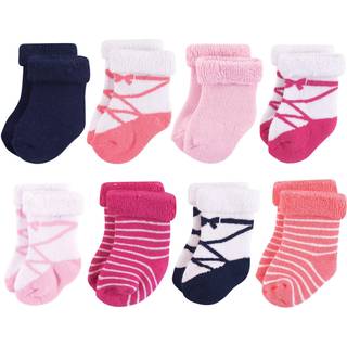 Hudson Baby Unisex Cotton Rich Newborn and Terry Socks Pink Ballet 12-24 måneder