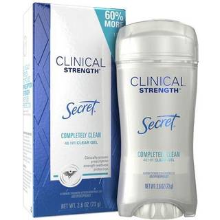 Secret Clinical Strength Deodorant og Antiperspirant for Women Clear Gel Fuldstndig ren 72 timers svedbeskyttelse 2,6 Oz