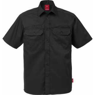 FRISTADS® SORT Oekotex® certificeret skjorte m/brystlommer K/Æ (172 g/m²) Str. S