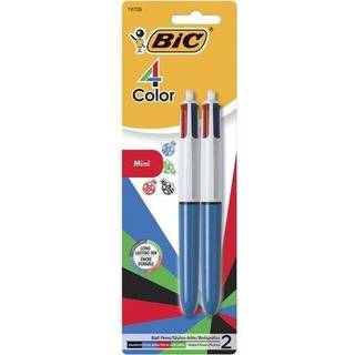BIC 4-Color Mini Ballpoint Pen Medium Point (1,0 mm) Assorteret bl?k 2-t?lling