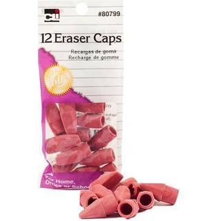 Charles Leonard Pencil Eraser Caps Pink 12-Pack (80799)