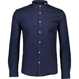 Oxford Mandarin Superflex Skjorte, Navy Mix, XS
