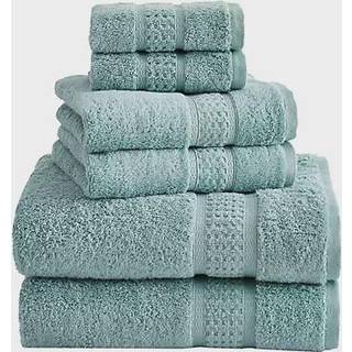 Nautica - 6 -delad badhanddukar Absorbent & Fade Resistant Cotton Handduk Set fashionabla badrumsdekor (Oceane Turquoise 6 Piece)