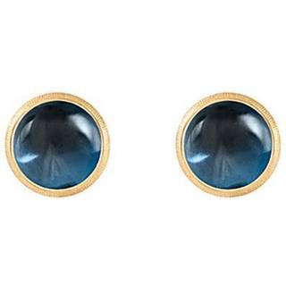 OLE LYNGGAARD COPENHAGEN Lotus 18 kt guld ørestikker med London Blue Topaz