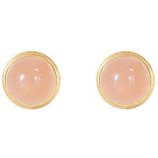 OLE LYNGGAARD COPENHAGEN Lotus 18 kt guld ørestikker med blush månesten